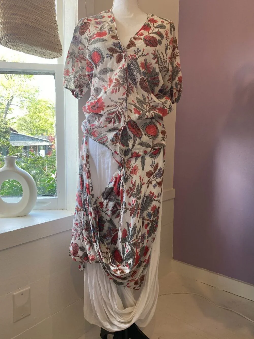 Vivienne Westwood Anglomania Blouse & Skirt Set in Botanical Poppy Print - Picture 1 of 13